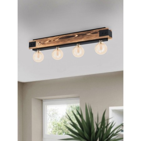 Layham lamp, 4x60W E27, color wood, black-1