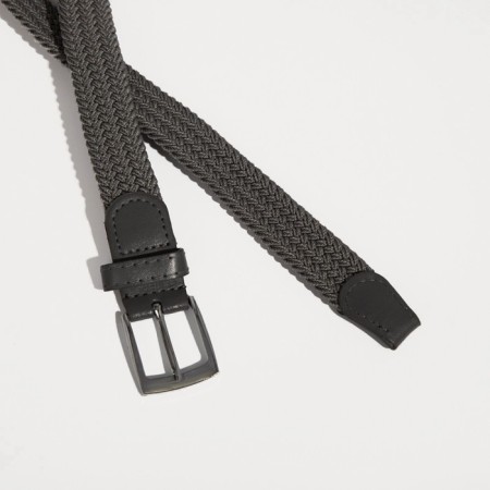 Belt, gum braid, buckle metal, width - 2.5 cm, color gray color-1