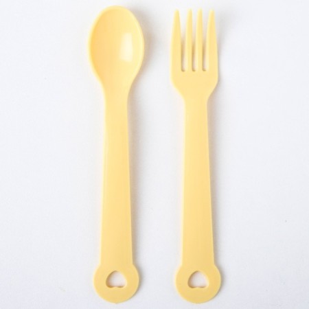 A set of children's dishes, 4 items: bowl, spoon, fork, chip with solid nose 200 ml, MIX color-7