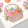 Tattoo on the body color "Rabbit and Easter basket" 10x10 cm