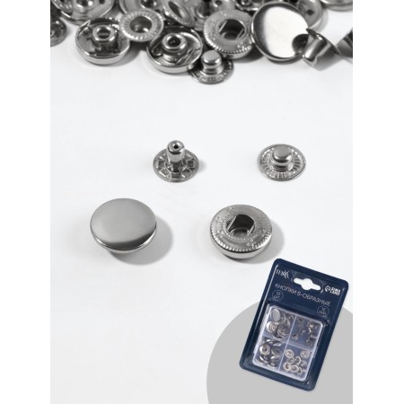 S-shaped buttons D15mm (nab 10pcs price for nab) stainless steel silver tr