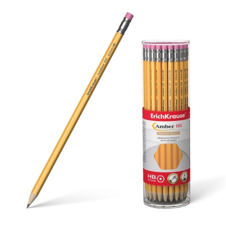 Chernographic pencil with Erichkrause Amber 101, NV, Grifel D = 2.2 mm, wood, hexagonal in a tube
