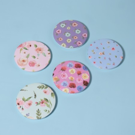 Folding mirror "flowers", D 7.5 cm, with an increase, MIX drawing-4