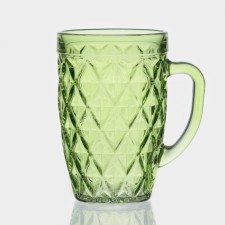 Glass mug, 400 ml, color and texture mix