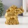Necc Gold Polystone "Toad on an elephant with coins" 12x6.8x11.2 cm