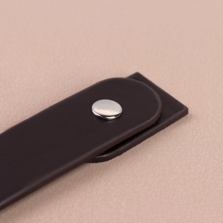 The fastener is sewn for the bag, on the button, 15.5 × 2.5 cm / 4.5 × 2.5 cm, brown / silver color-2