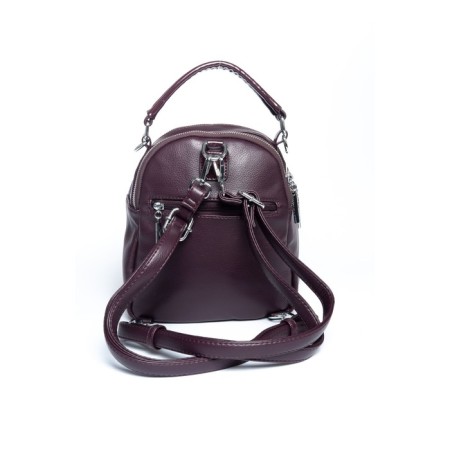 Women's backpack, natural suede, ludor purple, 23x10x23 cm-2