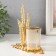 Summary metal, glass per 1 candle "High sheets" d = 4.7 cm, gold 14.8x8x15 cm