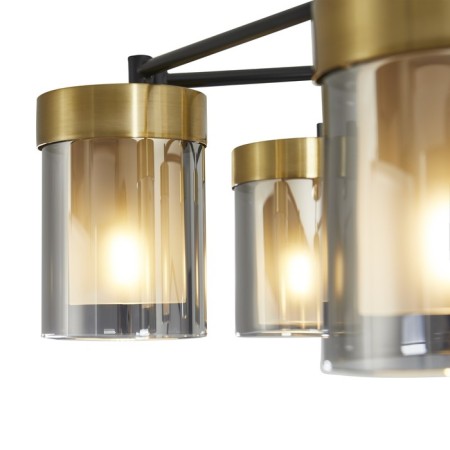 Suspended lamp Freya Fr5432PL-06BBS Lora, 440x440 mm, E14, 6x40W, black color and brass-6