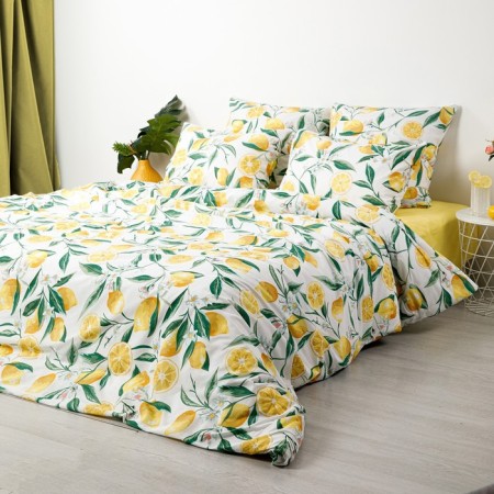 Bed linen 2pas Night is delicate lemon 175x215cm, 180x215cm, 70x70cm 2pcs, Poplin 110g HL100%-3