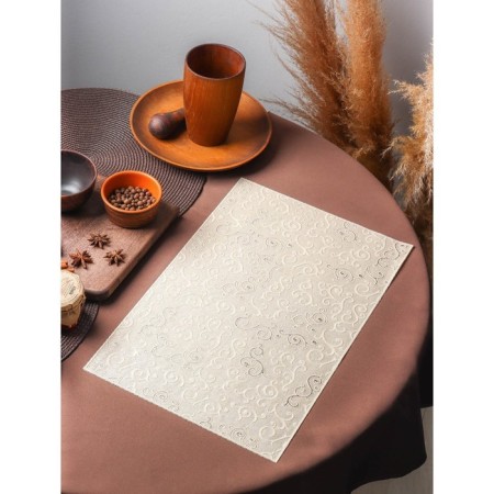 Openwork napkin for the table “Tenderness. Turns ", 45 × 30 cm, beige color-4