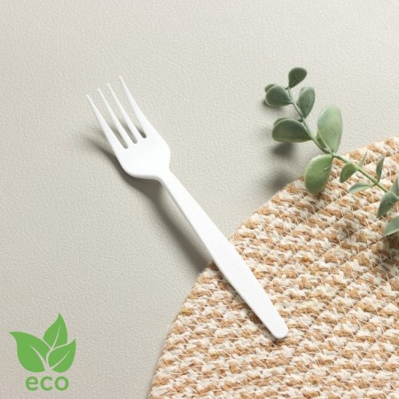 Disposable plug Nature, 15.8 cm, made of corn starch, white color, mix