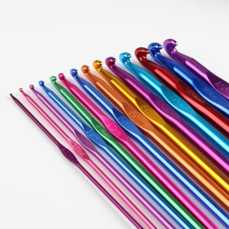 Knitting hook set, D = 2-10 mm, 14.5 cm, 14 pcs, colorful color-3