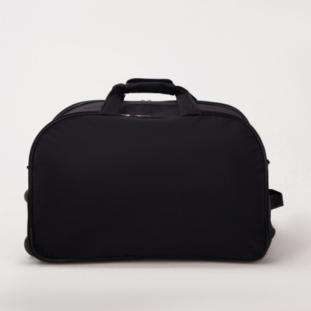 Road bag on wheels, 2 lightning departments, 2 outer pockets, long belt, black color-1