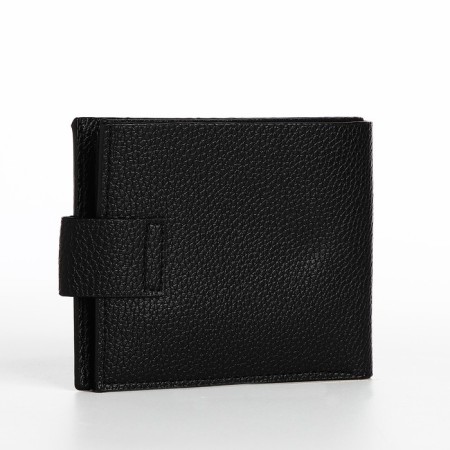 Male purse on a magnet, department for bills, cards, coins, black color-1