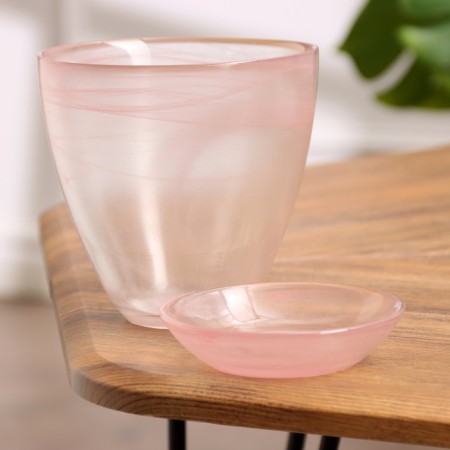 Flower pot with pallet No. 2 "Aleb" pink, 0.85 liters-1