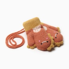 Baby mittens for claim. Minaku minaku dinosaur 13 cm mustard