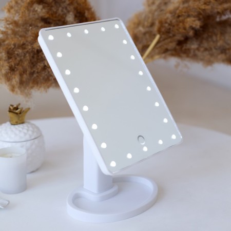 Luazon KZ-06 mirror, backlight, 26.5 x 16 x 12 cm, 22 diodes, sensory button, white