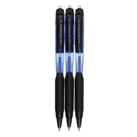 A set of ballpoints automatic UNI JetStream SXN-101-07, 0.7 mm, blue rod, 3 pieces-1