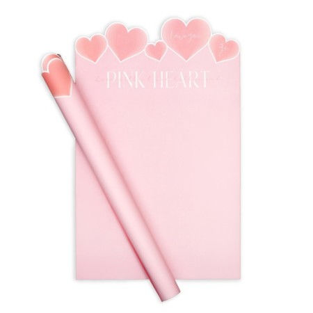 Figure paper for flowers 70g., "Hearts", 50x35cm, pink-1