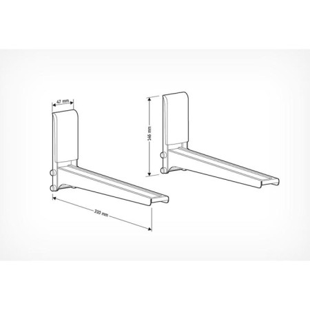 Broke for the microwave HOLDER MWS-2005 Silver Max. 40 kg wall -mounted fixed-1