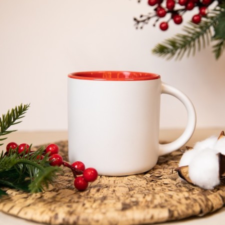 New Year! New Year's ceramic "Deer" mug, 380 ml, white color-3