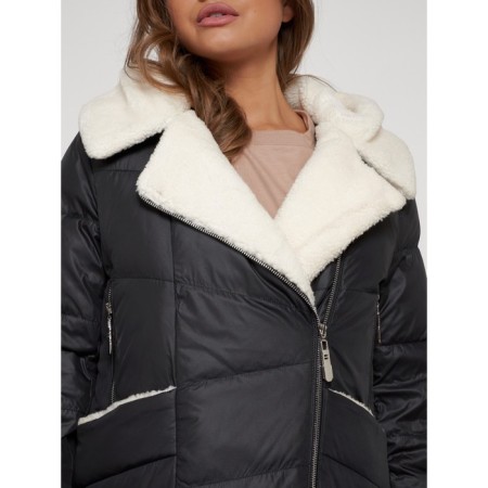 Coat insulated winter female, size 48, black color-11