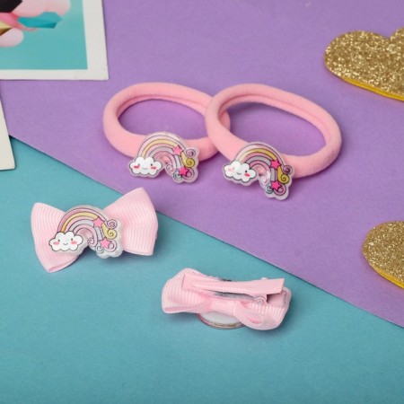 Hair set "Cute" (2 clamps 3.5 cm, 2 elastic bands) cloud-2