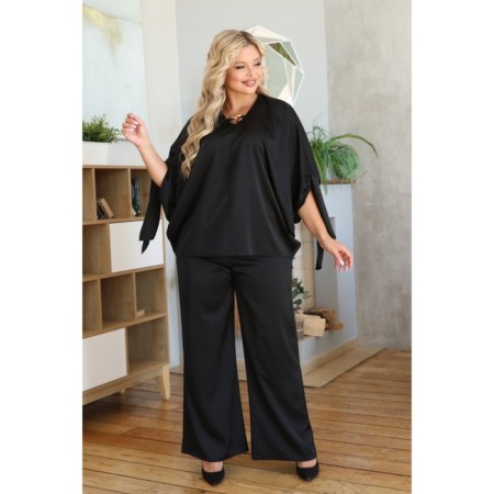 Female suit, size 48, black color-10