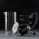 Know -hand jacket kettle - Loft press, 600 ml, glass, black color