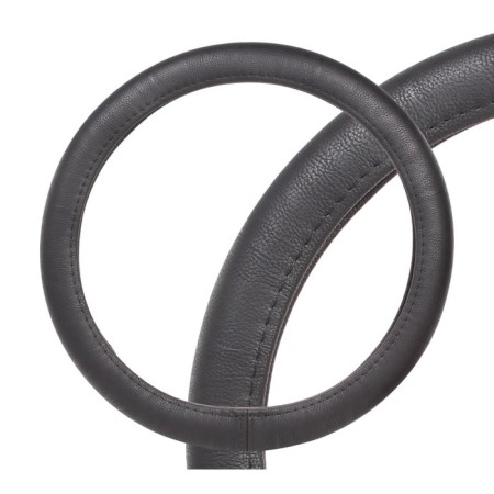Braid on the steering wheel, smooth skin, black, 37-39 cm