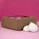Box of a team without printing a lid is a brown with a window 14.5 x 14.5 x 6 cm