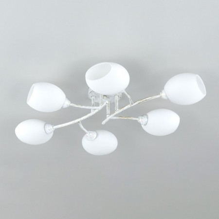 Ceiling chandelier Citilux "Florida" CL148160, 80x55x14.5 cm, 6x60W, E14, white color-7