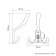 Hook furniture tundra TKT003, three -rod, bronze