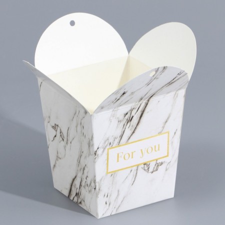 Bonbonniere box, gift packaging, “marble”, 7.5 x 8 x 7.5 cm-2