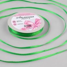 Satin tape, 3 mm × 45 ± 1 m, green color No. 19