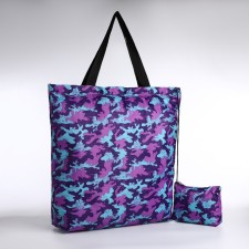 Lightning bag with a cosmetic bag, purple color