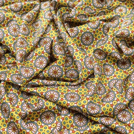 Payer satin fabric, width 150 cm, yellow color