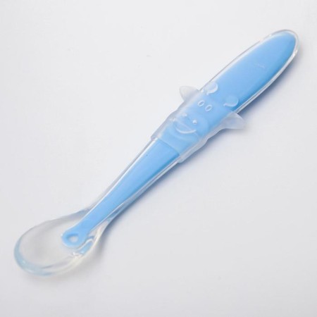 Spoon silicone children's "giraffes", blue color