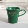 Tea couple ceramic love me, mug 100 ml, saucer 15x14 cm, white-green color