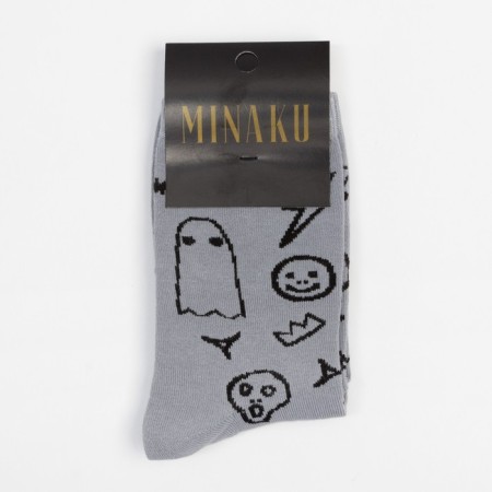Men's socks minku "tattoo", gray color, size 42-43 (29 cm)-2