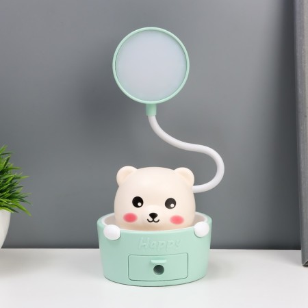 Sensor lamp with a “Mikhalych” planter LED, from USB/AKB 6 WT white-green 8x6x25 cm Risalux 1006-10