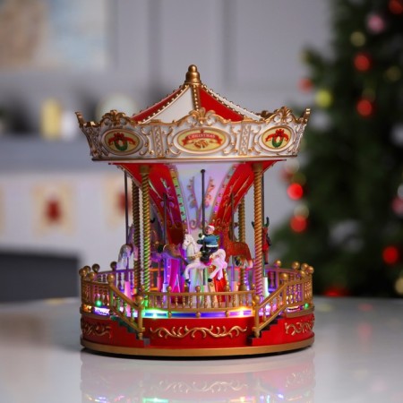 LED figure "Red carousel" 23 × 28 × 23 cm, polystone, USB, glow of multi