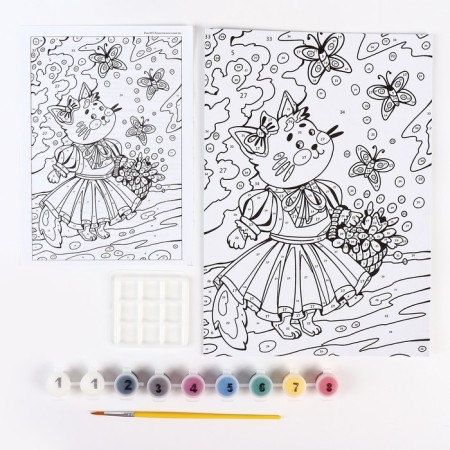 Picture on numbers for kids "Magic Stories" "Romantic cat"-1
