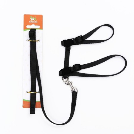 Kit for cats, width 1 cm, Osh 16.5-27 cm, fire 21-35 cm, leash 120 cm, black-7