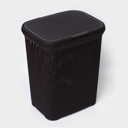 Besnaya basket with a rattan lid, 60 l, 34 × 44 × 56 cm, color mix-1