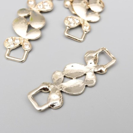 Decor for creativity Metal buckle "butterflies" gold, rhinestones 1.5x3.8 cm-1