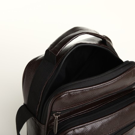 Male bag, 21.5*10*17 cm, lightning departure, 3 n/pocket, reg. Min, brown-4