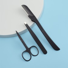 Manicure - cosmetic set, 3 objects, black color