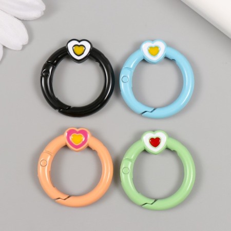 Carabine Metal "Circle. Heart" mix 2.8x2.6 cm "-1